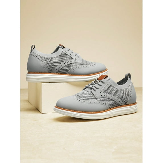 Men's KnitFlex SmartCraft Mesh Oxfords Sneakers Casual Dress Lace-Up Lightweight Walking Shoes