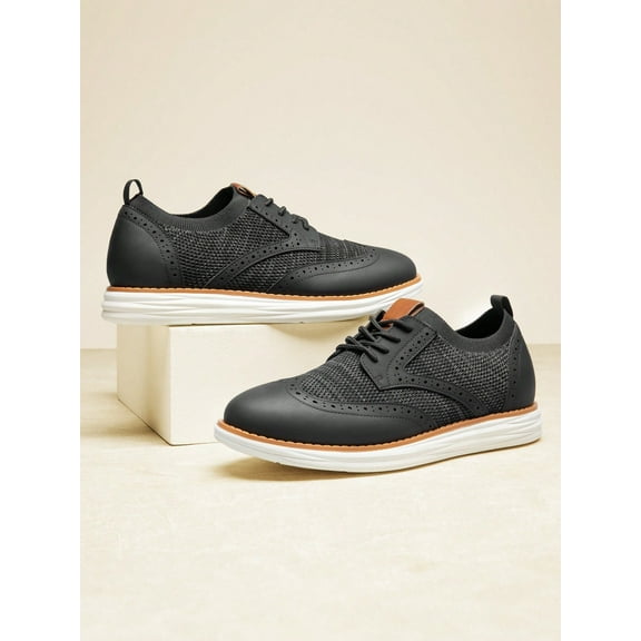 Men's KnitFlex SmartCraft Mesh Oxfords Sneakers Casual Dress Lace-Up Lightweight Walking Shoes