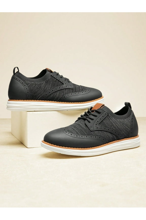 Men's KnitFlex SmartCraft Mesh Oxfords Sneakers Casual Dress Lace-Up Lightweight Walking Shoes
