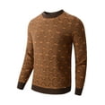 thumbnail image 1 of Men's Knitted Argyle Pullover Crewneck Sweater Vintage Thermal, 1 of 5