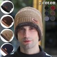 thumbnail image 1 of Men's Knitted Beanie Hat, Fleece Lined Warm Winter Hat for Skiing, Hiking, Outdoor Activities, Thermal Insulated Cold Weather Cap, Stretch Fit for Most Adults-Coffee, 1 of 3