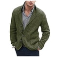thumbnail image 1 of Men's Knitted Cardigan Sweater Coat Lapel Pocket Stylish Business Casual Warm Comfortable Soft Lightweight Fashion Outerwear, 1 of 2