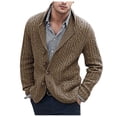 thumbnail image 1 of Men's Knitted Cardigan Sweater Coat Lapel Pocket Stylish Business Casual Warm Comfortable Soft Lightweight Fashion Outerwear, 1 of 2