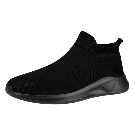 Men's Knitted Sock Sneakers S𝗅ip On Wide Toe Walking Shoes Comfortable Lightweight Running Shoes Cushion Athlet𝗂c Shoes Breathable Hiking Shoes for Gym Trainer Workout
