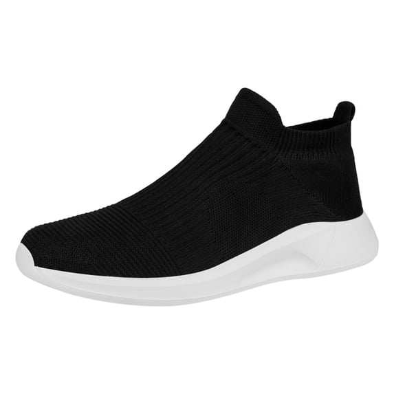 Men's Knitted Sock Sneakers S𝗅ip On Wide Toe Walking Shoes Comfortable Lightweight Running Shoes Cushion Athlet𝗂c Shoes Breathable Hiking Shoes for Gym Trainer Workout