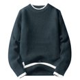 thumbnail image 1 of Men's Knitted Sweater Coat Warm Long Sleeve Round Neck Casual Outdoor Winter Fall Fashion Comfortable Soft Yarn, 1 of 1