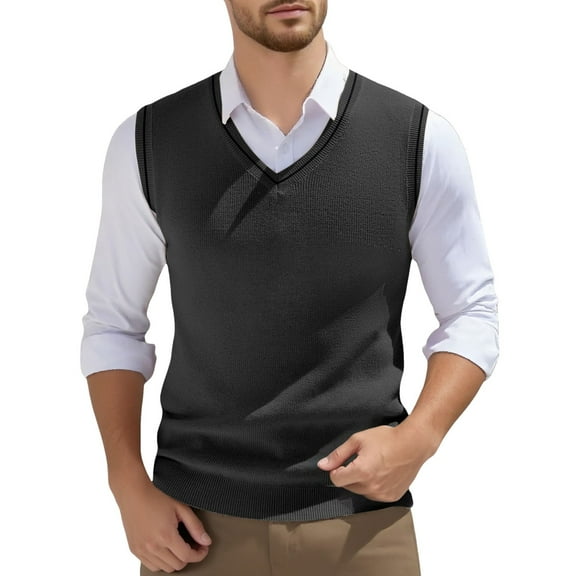 Men's Knitted Sweater Vest Sleeveless V Neck Lightweight Breathable Comfortable Casual Spring Summer Fashion Top Mens T-Shirts Summer Lightweight Tee Tops