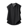 thumbnail image 1 of Men’s Knitted Textured Tank Top V Neck Knit Sweater Vests Casual Beach Summer Vacation Sleeveless Shirt Big and Tall Size M-5XL Black, 1 of 4