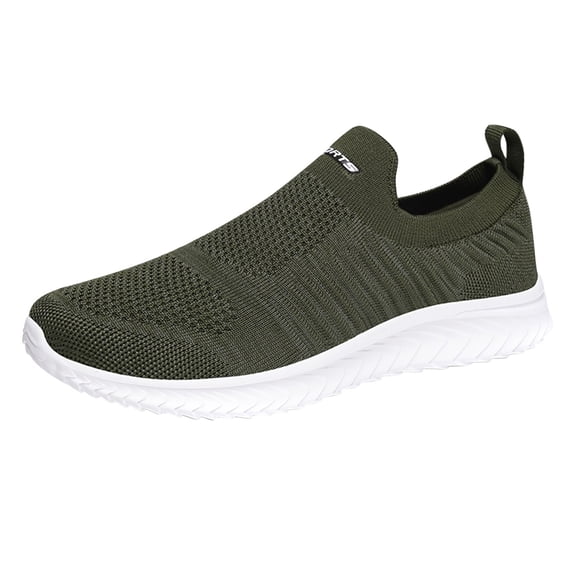 Men's Knitted Walking Shoes Lightweight Wide Width Sneakers Indoor Outdoor Workout Running Shoes Breathable S𝗅ip On Trainers Shoes Casual Non-S𝗅ip Athlet𝗂c Shoes