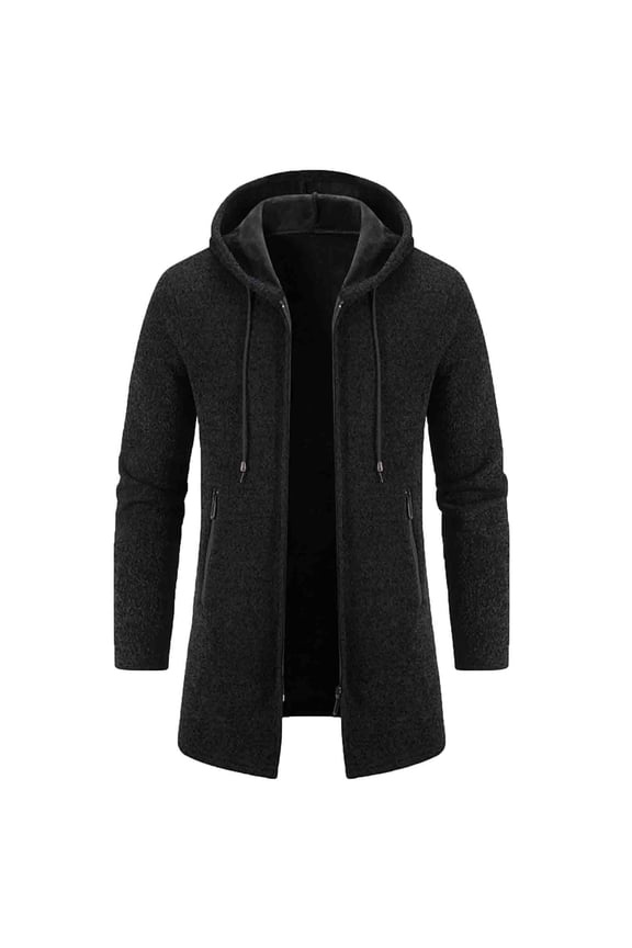 Men's Knitted Wool Sweater Coat Winter Warm Zip Up Jacket Casual Long Sleeve Outdoor Fall Fashion Comfortable Soft