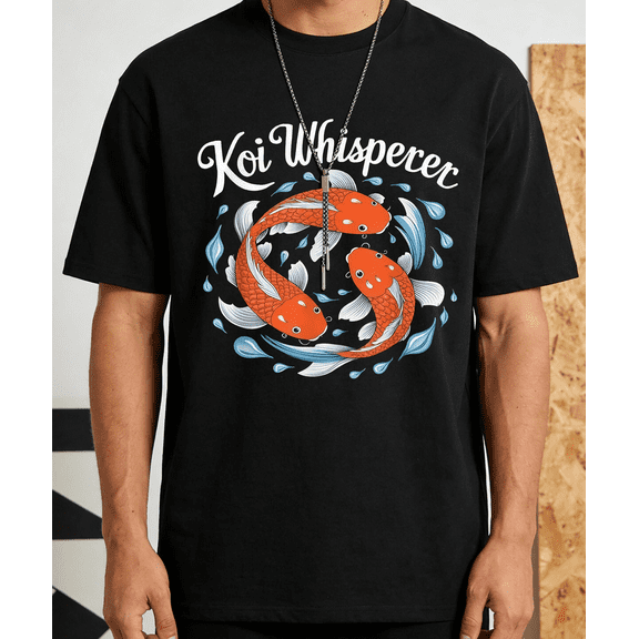 Men's Koi Whisperer T-Shirt Circular Koi Fish M-5XL