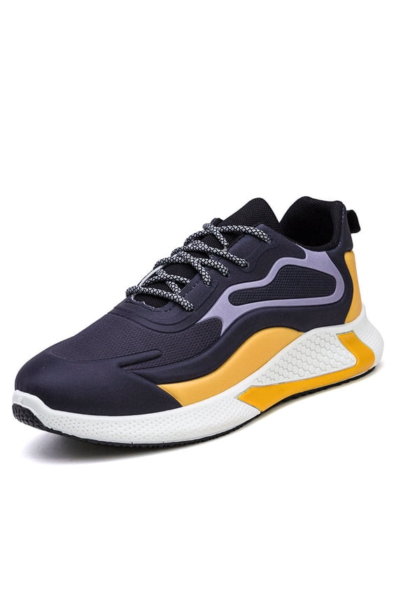 Men's Korean-Style Low-Top Sneakers - Lace-Up PU/PVC & Rubber Stability Arch, - All-Season Casual Breathable White/Grey/Purple/Grey/Golden/Pink/Green/Black/White/Gray/Purple/Beige//Black