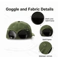 thumbnail image 1 of Men's Korean-Style Pilot Baseball Cap, Aviator Goggle Hat with Curved Visor, Cotton Canvas Sun Protection Cap for Spring Summer Green, 1 of 6