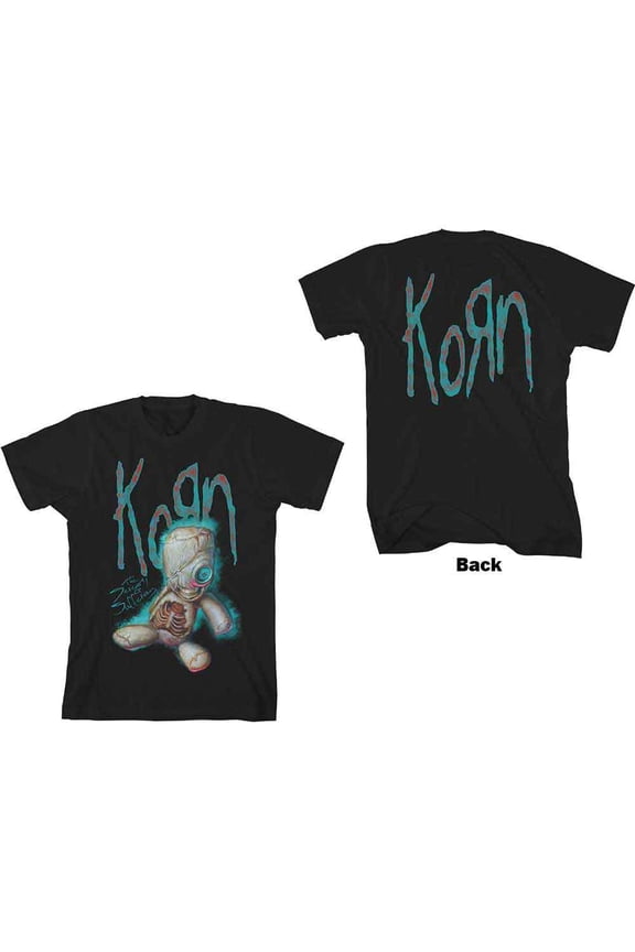 Men's Korn SoS Doll (Back Print) Slim Fit T-shirt Medium Black