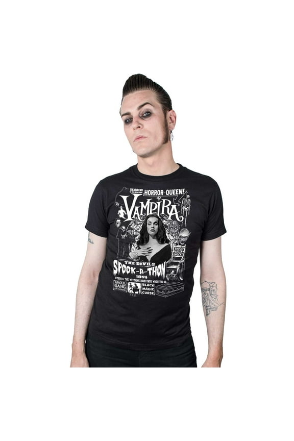 Men's Kreepsville Vampira Spookathon T-Shirt Black