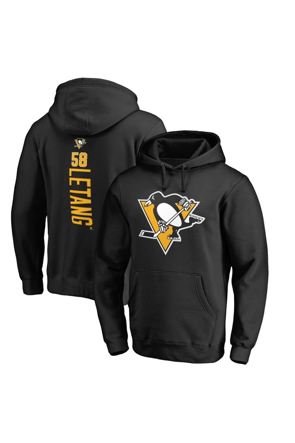 Men's Kris Letang Black Pittsburgh Penguins Backer Pullover Hoodie
