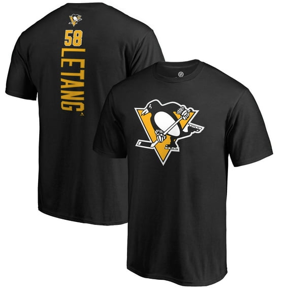 Men's Kris Letang Black Pittsburgh Penguins Backer T-Shirt