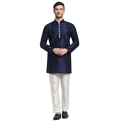 Men's Kurta Pant Set Silk Blend Comfortable Indian Dress Kurta Pant Set Party Wear
