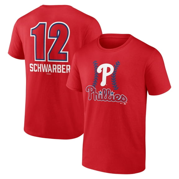 Men's Kyle Schwarber Red Philadelphia Phillies Fastball Player Name & Number T-Shirt