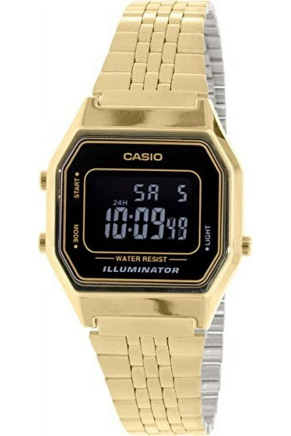 Men's LA680WGA-1B Gold Metal Quartz Fashion Watch