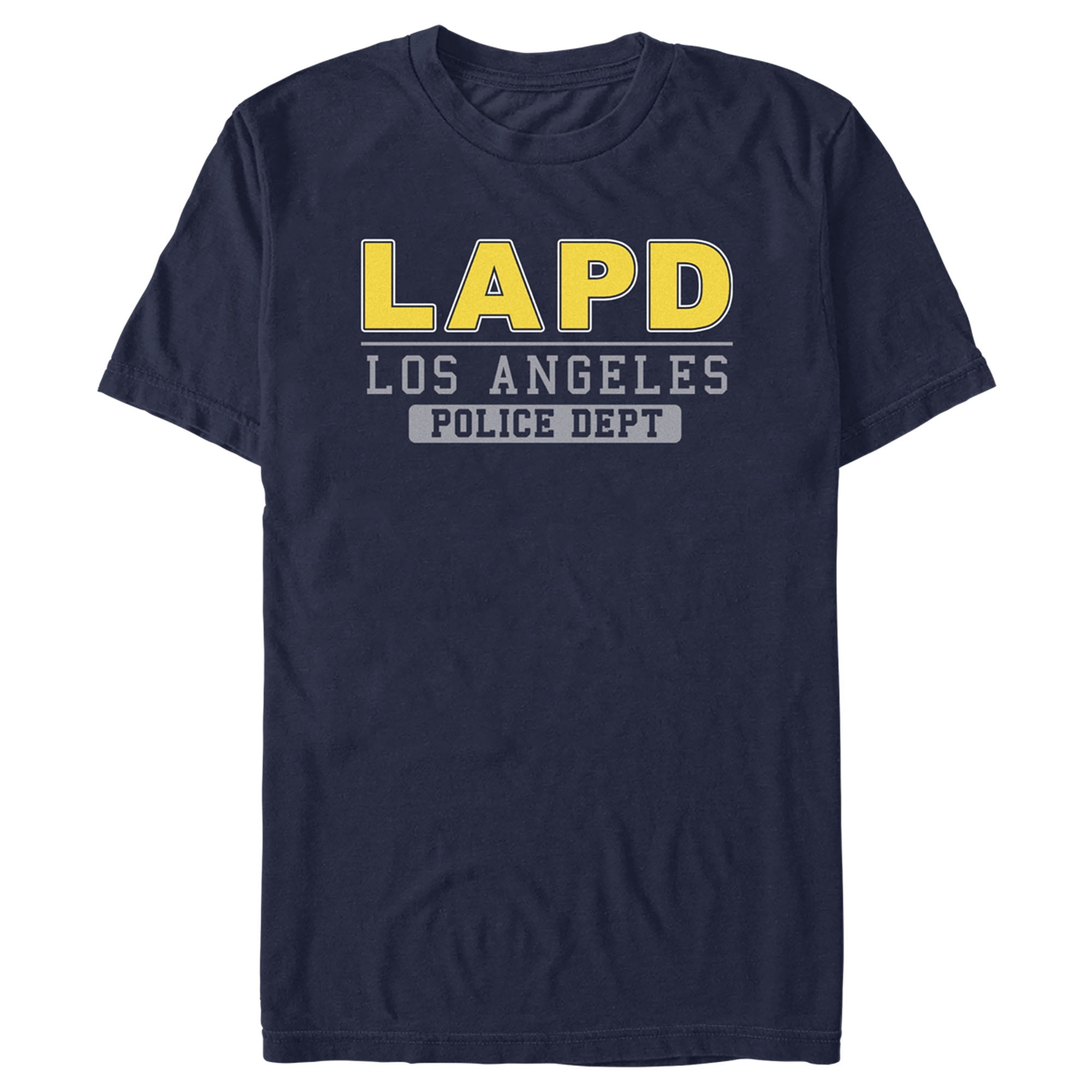 Men's LAPD Los Angeles Police Department Collegiate Graphic Tee Navy Blue  Large 