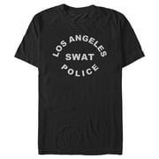 Men's LAPD Los Angeles SWAT Police in Silver  Graphic Tee Black Large