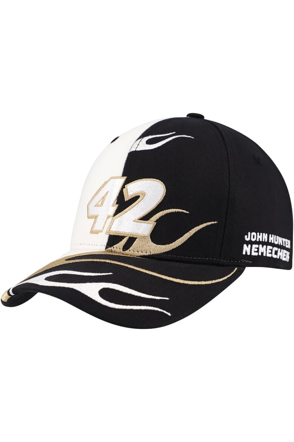 Men's LEGACY Motor Club Team Collection Black John Hunter Nemechek Flame Adjustable Hat