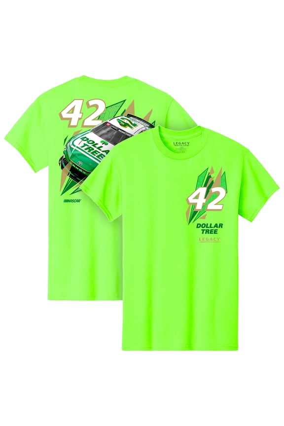 Men's LEGACY Motor Club Team Collection Neon Green John Hunter Nemechek Dollar Tree Car T-Shirt
