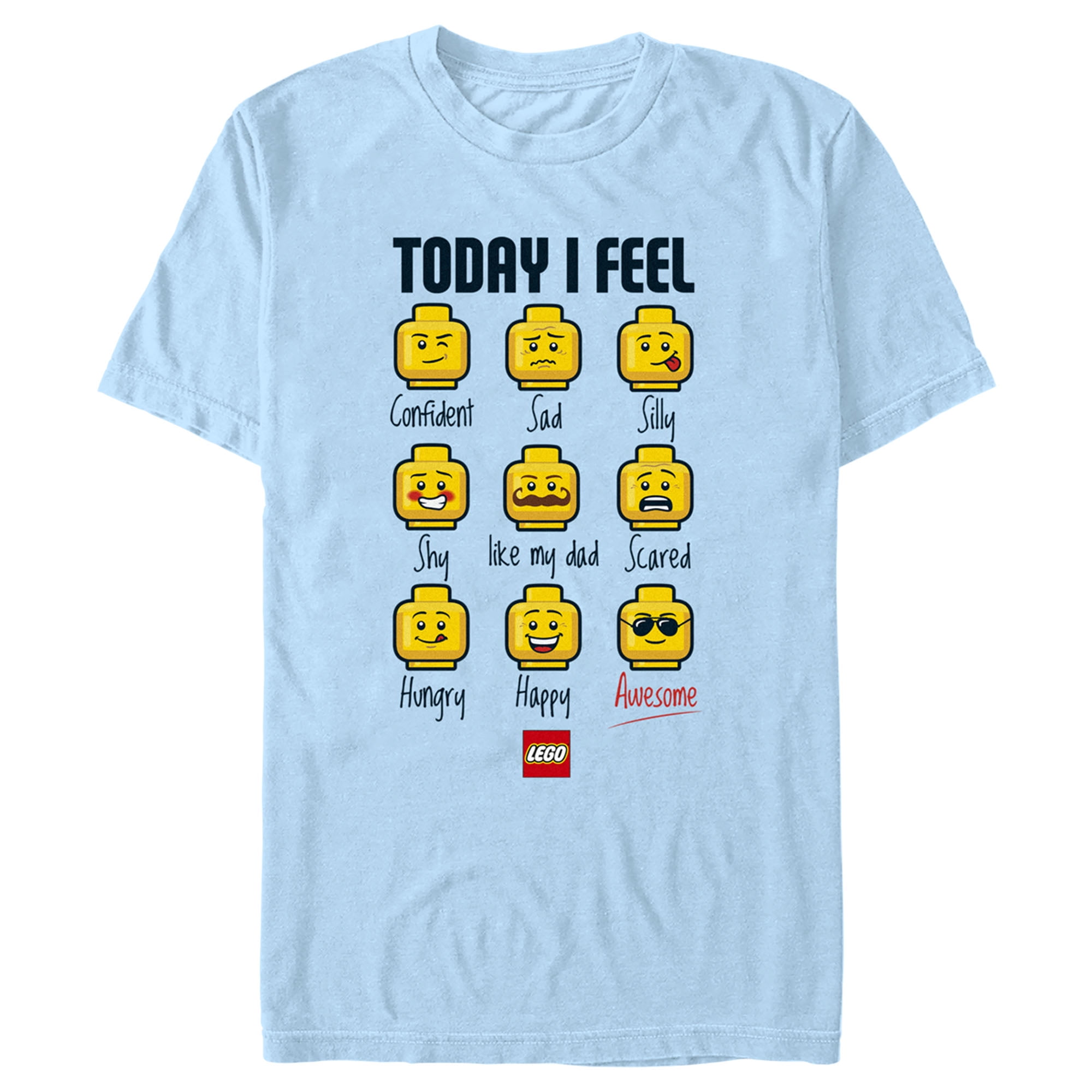 Fifth Sun Men's LEGO Minifigure Head Emotions Graphic Tee, Light
