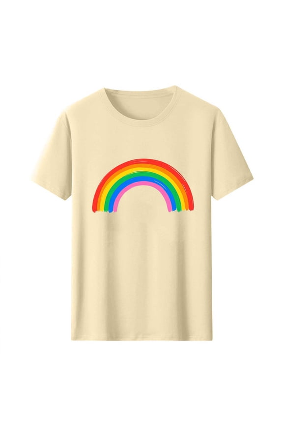 Men's LGBTQ Pride T-Shirt – Rainbow Flag & Heart Graphic Tee, Equality Short Sleeve Crewneck Top for Pride Month 2025