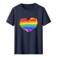 thumbnail image 1 of Men's LGBTQ Pride T-Shirt – Rainbow Flag & Heart Graphic Tee, Equality Short Sleeve Crewneck Top for Pride Month 2025, 1 of 4