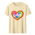 thumbnail image 1 of Men's LGBTQ Pride T-Shirt – Rainbow Flag & Heart Graphic Tee, Equality Short Sleeve Crewneck Top for Pride Month 2025, 1 of 4