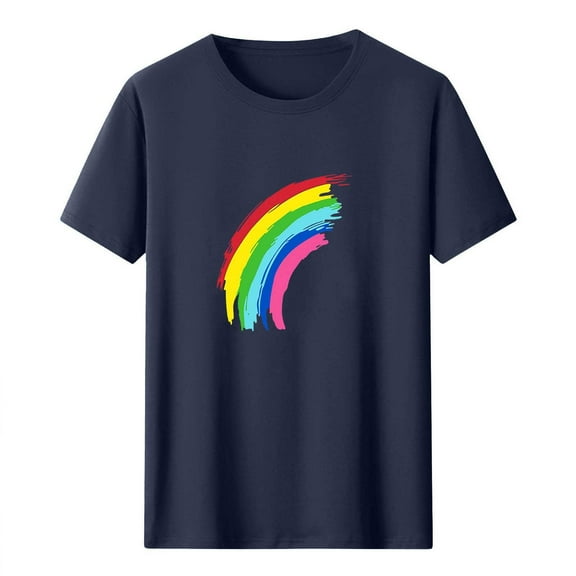 Men's LGBTQ Pride T-Shirt – Rainbow Flag & Heart Graphic Tee, Equality Short Sleeve Crewneck Top for Pride Month 2025