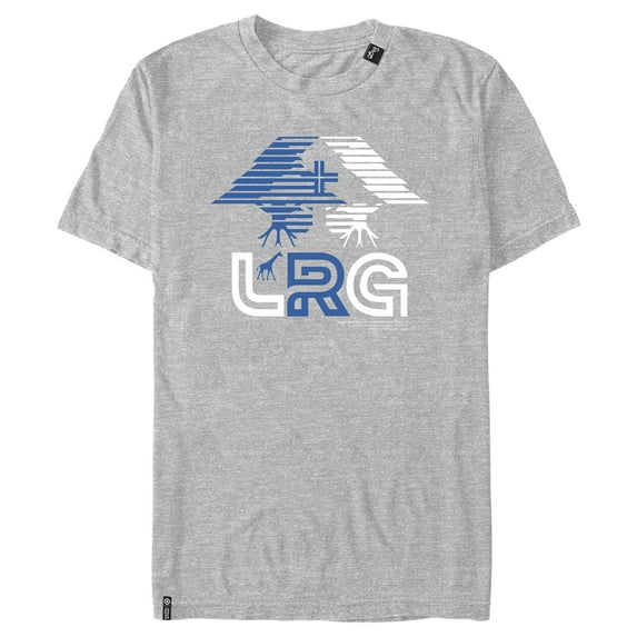 Men's LRG Blue and White Three Tree Graphic Tee Athletic Heather Small