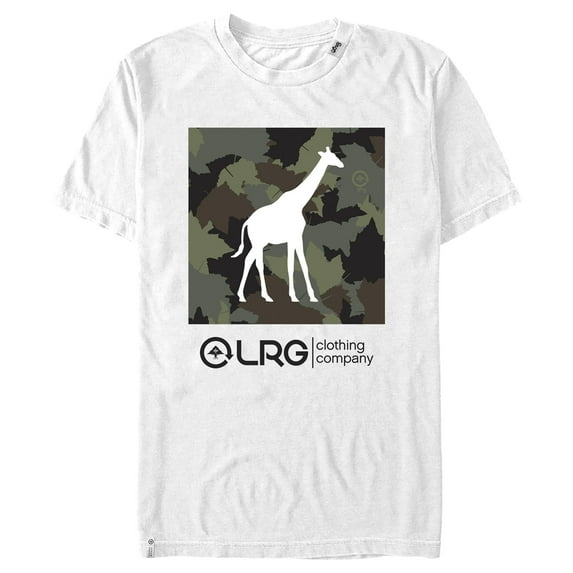 Men's LRG Giraffe Maple Leaf Camo Graphic Tee White Medium