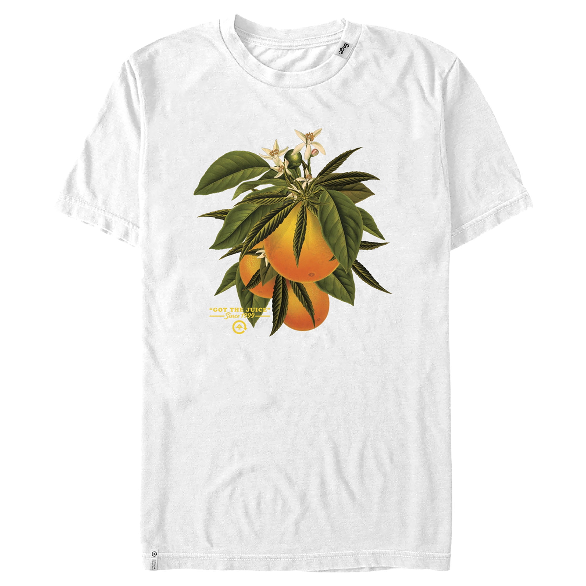 orange white graphic tee