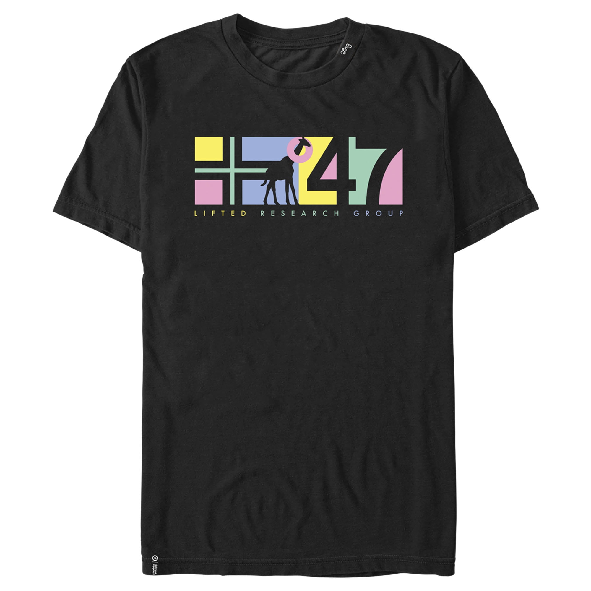 Men's LRG Pastel Color Block 47 Logo T-Shirt - Black - 2X Large