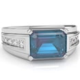 thumbnail image 1 of Men's Lab-Created Alexandrite Diamond Channel Ring In Solid 14k White Gold, 1 of 6