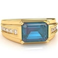 thumbnail image 1 of Men's Lab-Created Alexandrite Diamond Channel Ring In Solid 14k Yellow Gold, 1 of 6