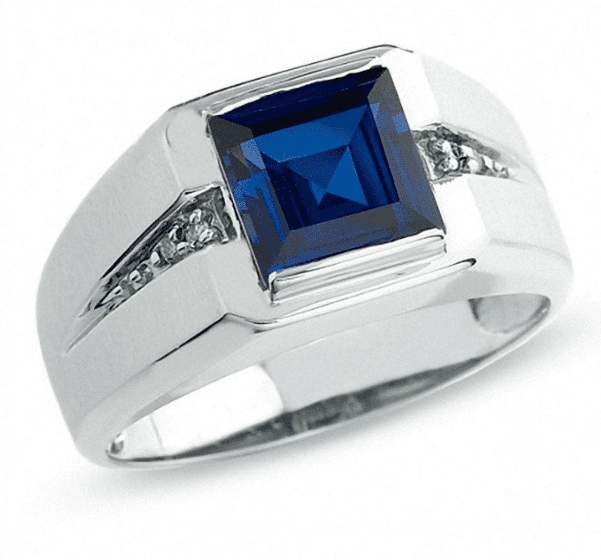 Men's lab created hot sale sapphire rings