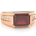 thumbnail image 1 of Men's Lab-Created Ruby Diamond Channel Ring In Solid 14k Rose Gold, 1 of 6