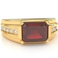thumbnail image 1 of Men's Lab-Created Ruby Diamond Channel Ring In Solid 14k Yellow Gold, 1 of 6