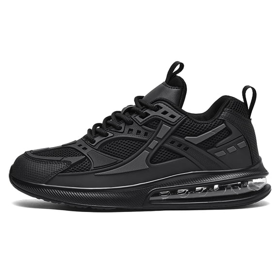 Men's Lace‑Up Air Cushion Athletic Sneakers Breathable Mesh Upper Supportive Sport Shoes for Running Daily Workout