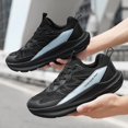 thumbnail image 1 of Men's Lace‑Up Athletic Running Sneakers, Mesh Upper Sports Footwear with Overlay Panels and Thick Contoured Midsole for Daily Workout and Walking, 1 of 7
