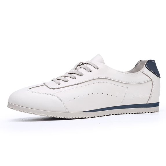 Men's Lace-Up Color Block Leather Retro Casual Sneakers