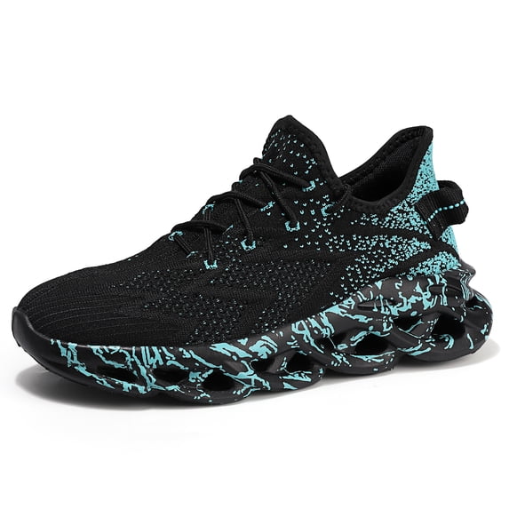 Men's Lace-Up Knit Breathable Blade Athletic Sneakers