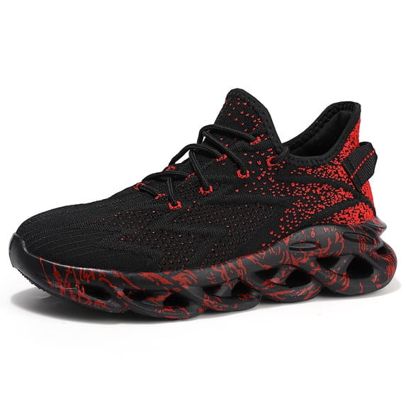 Men's Lace-Up Knit Breathable Blade Athletic Sneakers