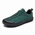 thumbnail image 1 of Men's Lace‑Up Low‑Top Hiking Trail Shoes, Synthetic Leather Upper Mesh Lining Square Toe Rugged Rubber Outsole Lightweight Footwear For Trekking Walking And Daily Outdoor Activities, 1 of 7