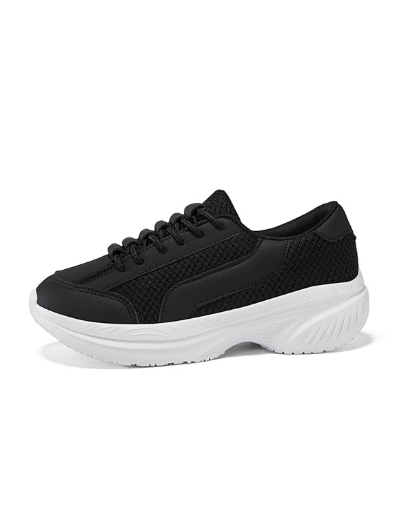 Men's Lace‑Up Mesh Athletic Casual Sneaker, Spliced Upper Contoured Curved Midsole Textured Ridged Outsole Footwear for Daily Walking and Light Activity Use