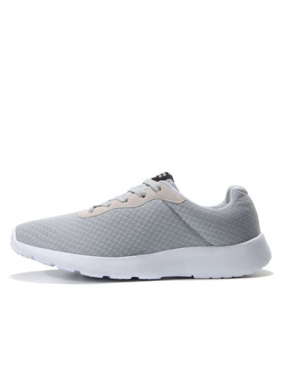 Men's Lace‑Up Mesh Athletic Sneaker, Perforated Mesh Upper Overlay Accent Panels Textile Heel Pull Tab Thick Streamlined Midsole Footwear for Daily Walking and Light Athletic Activities